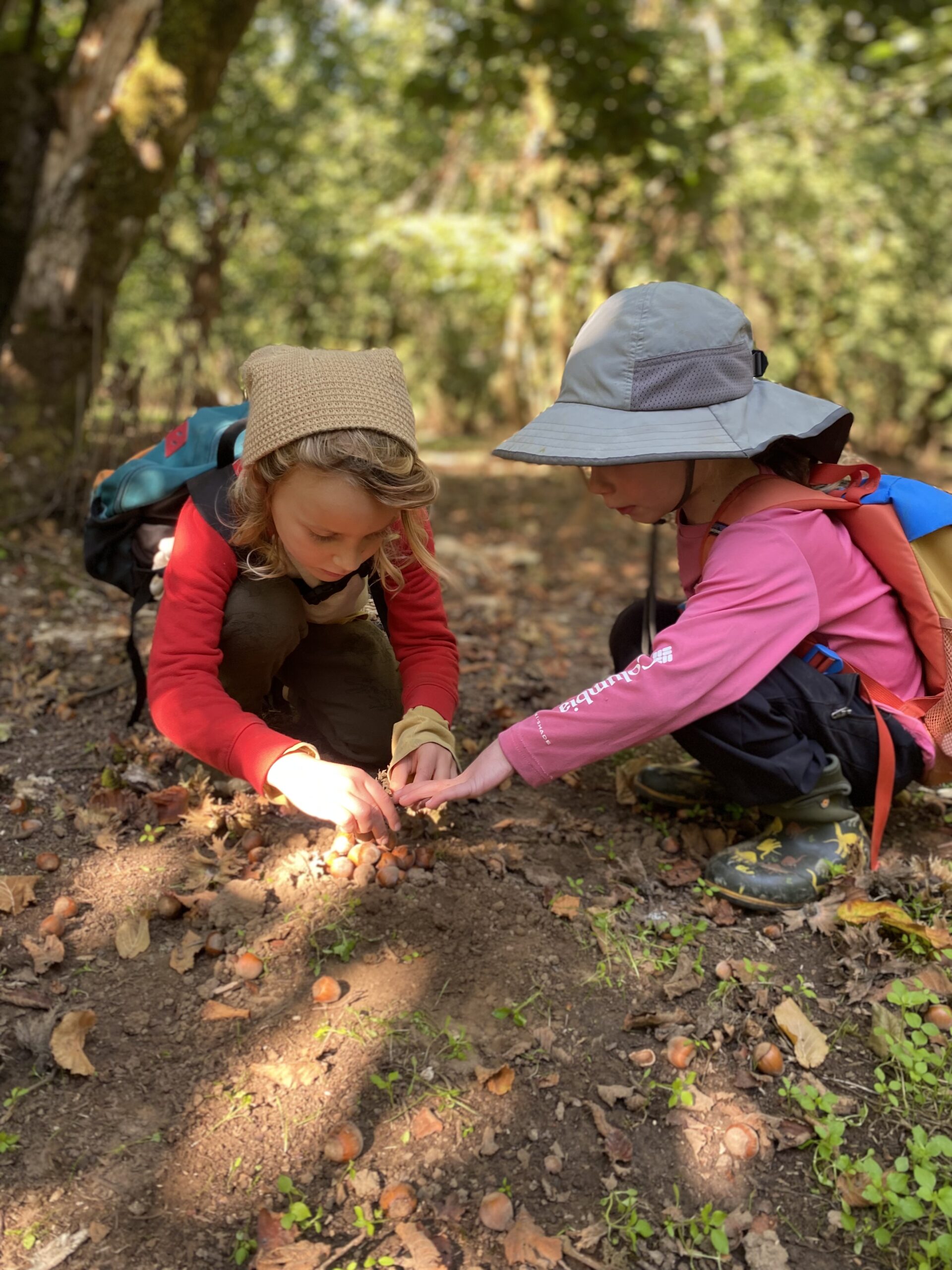 Preschool children spending time outdoors at Oregon Outdoor Kids in Eugene.